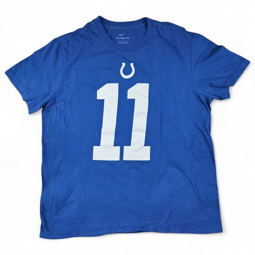 Nike Men's Indianapolis Colts Pittman Jr #11 NFL T-Shirt Blue Size Large